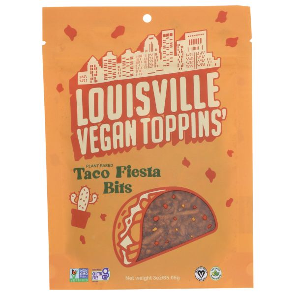 LOUISVILLE VEGAN JERKY: Taco Fiesta Bits Toppins, 3 OZ