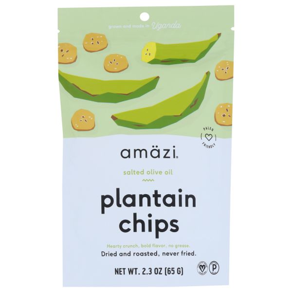 AMAZI: Salted Olive Oil Plantain Chips, 2.30 oz