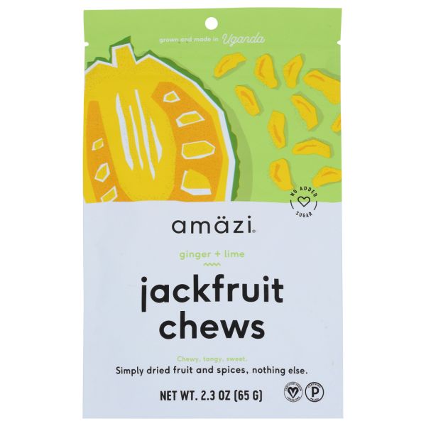 AMAZI FOODS: Ginger Lime Jackfruit Chews, 2.3 oz