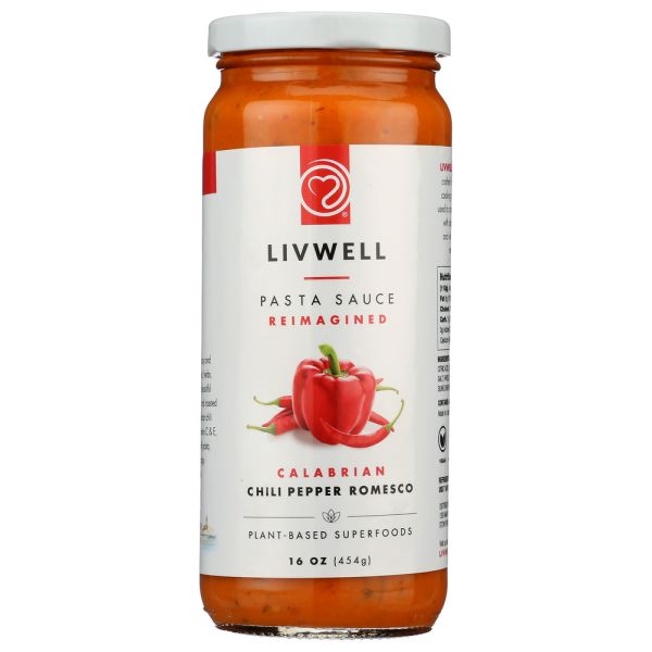 LIVWELL FOODS: Calabrian Chili Pepper Romesco Sauce, 16 oz