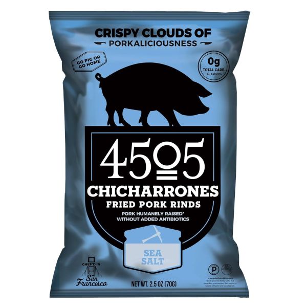 4505 MEATS: Chicharrones Fried Pork Rinds Sea Salt, 2.5 oz