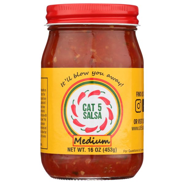 CAT 5 SALSA: Salsa Medium, 16 oz