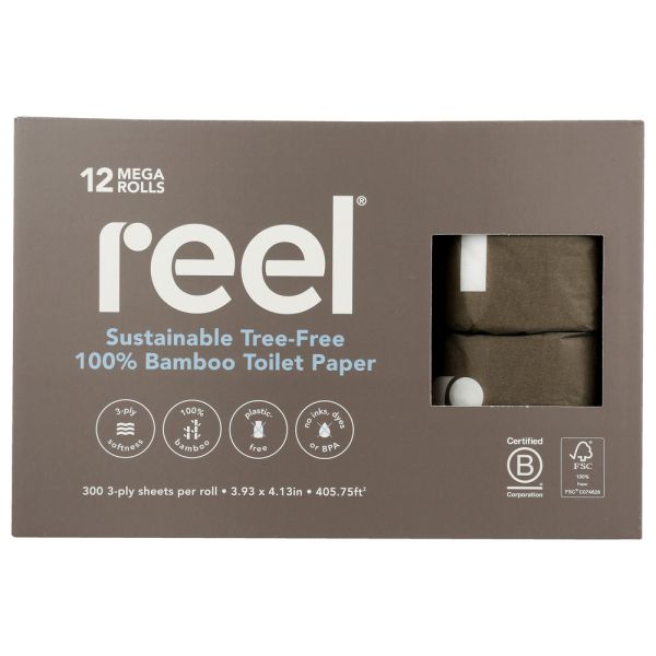 REEL PAPER: Bamboo Toilet Paper, 12 pk