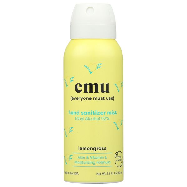 EMU: Hand Sanitizer Mist Lemongrass, 2.2 oz