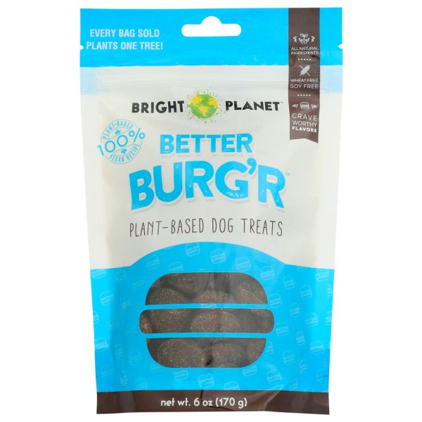 BRIGHT PLANET: Better Burgr Plant Based Dog Treats, 6 oz