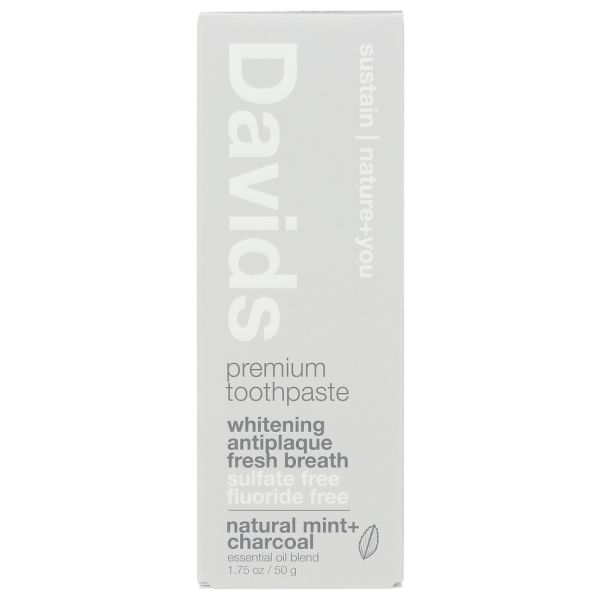 DAVIDS: Toothpaste Charcoal Pprmn, 1.75 OZ