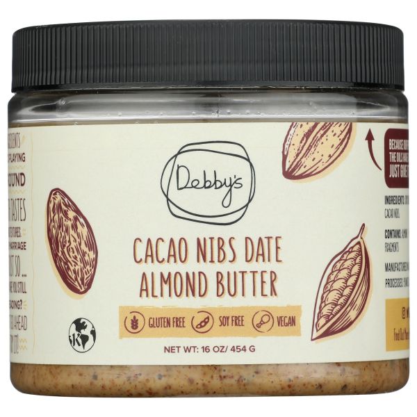 DEBBYS: Cacao Nibs Date Almond Butter, 16 oz