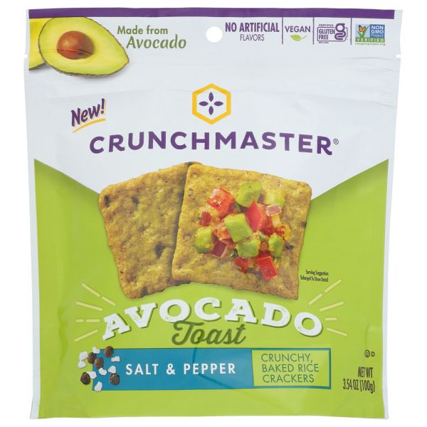 CRUNCHMASTER: Avocado Toast Salt and Pepper Crackers, 3.54 oz