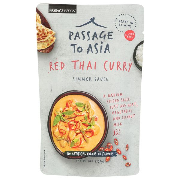 PASSAGE FOODS: Sauce Simmer Curry Red Thai Gluten Free, 7 oz