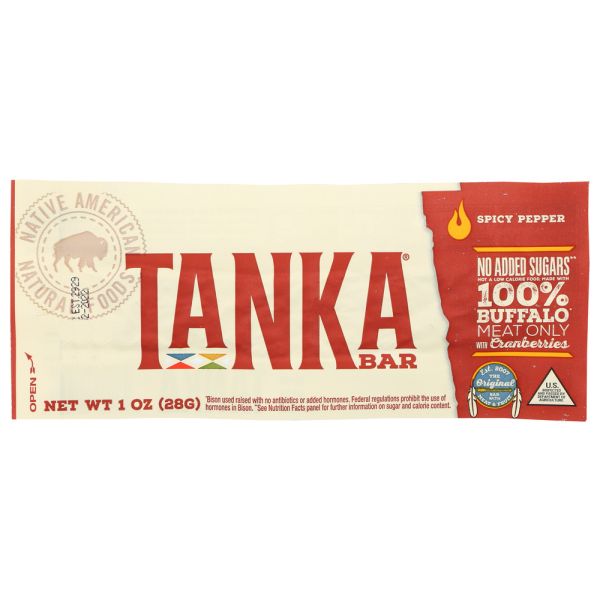 TANKA: Bar Buffalo Meat Gluten Free Spicy Pepper, 1 Oz