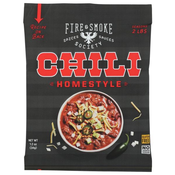 FIRE AND SMOKE: Seasoning Chili Regular, 1.2 OZ