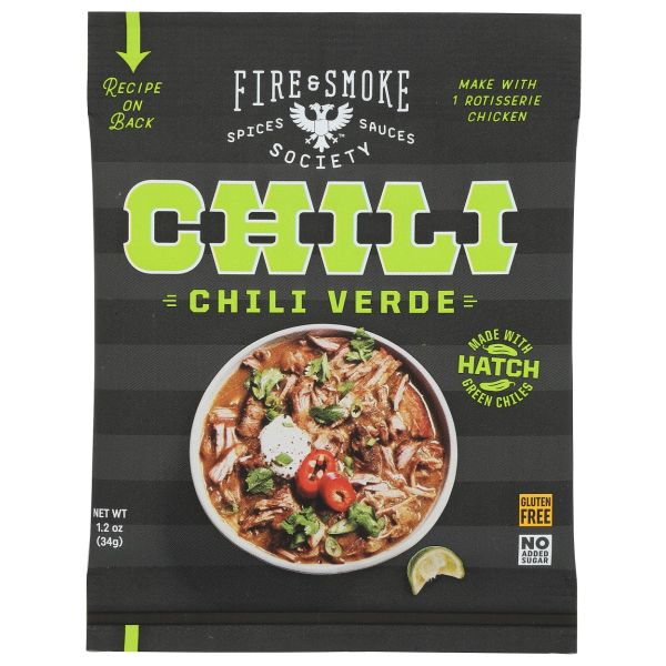 FIRE AND SMOKE: Seasoning Chili Verde, 1.2 OZ