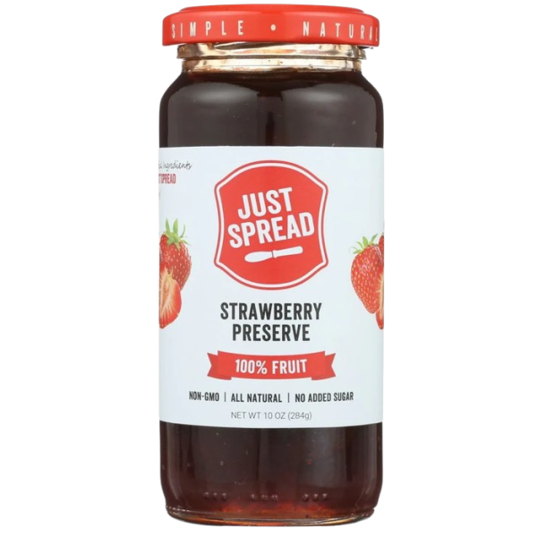 JUST SPREAD: Strawberry Fruit Preserve, 10 oz