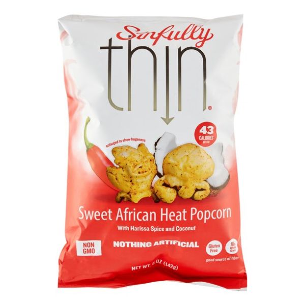 SINFULLY THIN: Sweet African Heat Popcorn, 5 oz