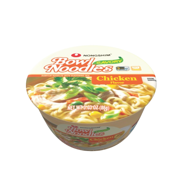 NONG SHIM: Savory Chicken Bowl Noodle, 3.03 oz