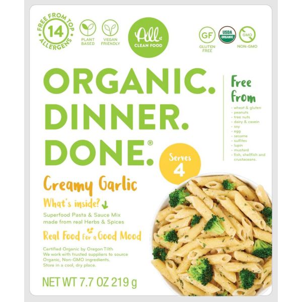 ALL CLEAN FOOD: Creamy Garlic Pasta, 7.7 oz