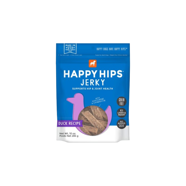 HAPPY HIPS: Duck Jerky Dog Treats, 10 oz