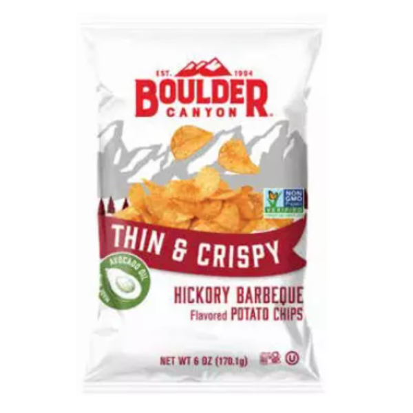 BOULDER CANYON: Thin and Crispy Hickory BBQ Potato Chips, 6 oz