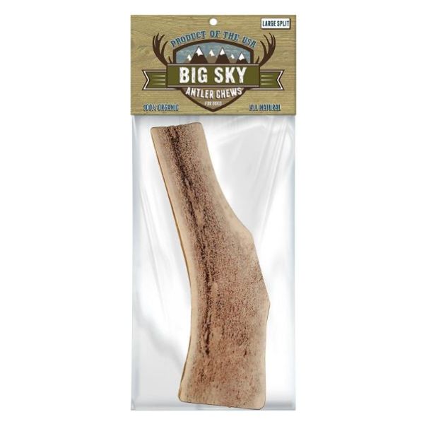 BIG SKY: Natural Split Antler Chew Large, 1 ea