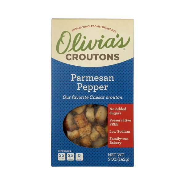 OLIVIAS CROUTONS: Parmesan Pepper, 5 oz