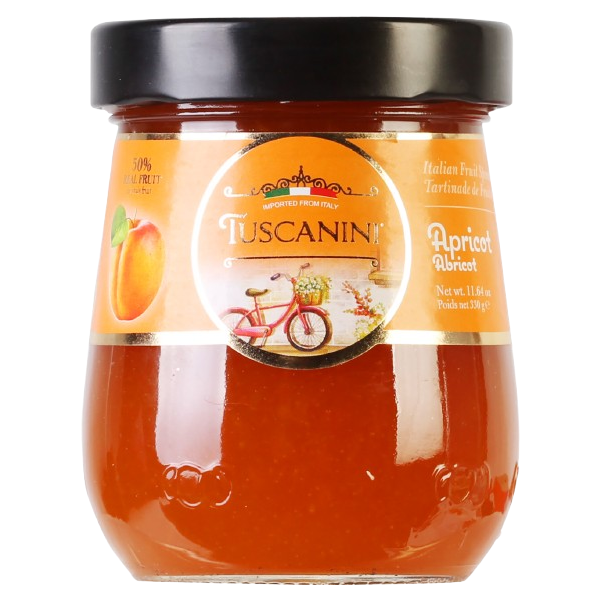 TUSCANINI: Apricot Fruit Spread Preserves, 12 oz
