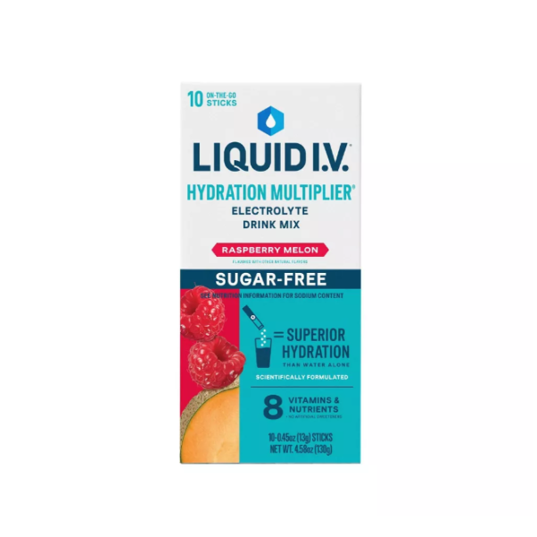 LIQUID IV: Hydration Multiplier Sugar Free Raspberry Melon 10Ct, 4.58 oz