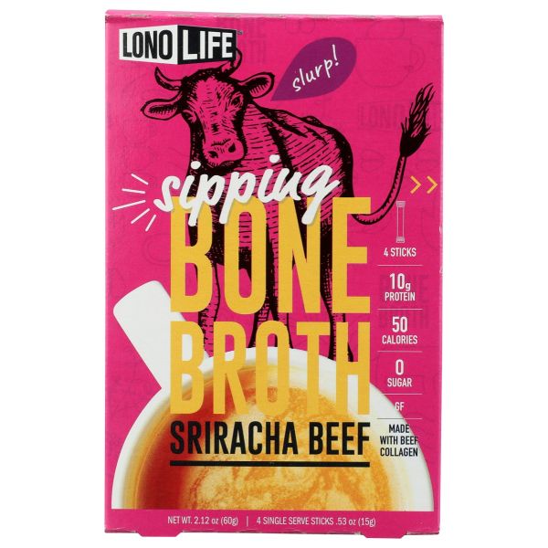 LONOLIFE: Sriracha Beef Bone Broth, 4 pk