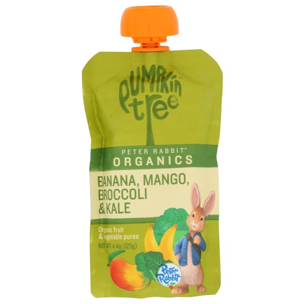 PETER RABBIT: Organic Banana Mango Broccoli and Kale Puree, 4.4 oz