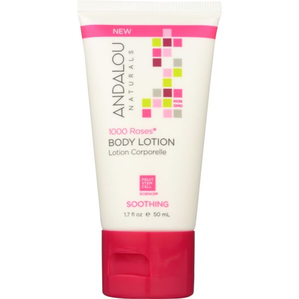 ANDALOU NATURALS: Sensitive 1000 Roses Soothing Body Lotion Trial Size, 1.7 fo