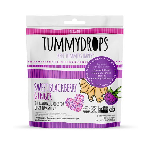 TUMMYDROPS: USDA Organic Sweet Blackberry Ginger, 33 pc