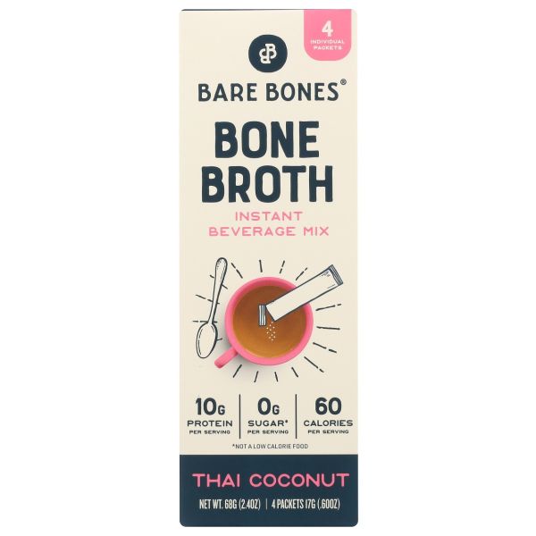 BARE BONES: Thai Coconut Instant Bone Broth 4, 2.4 oz