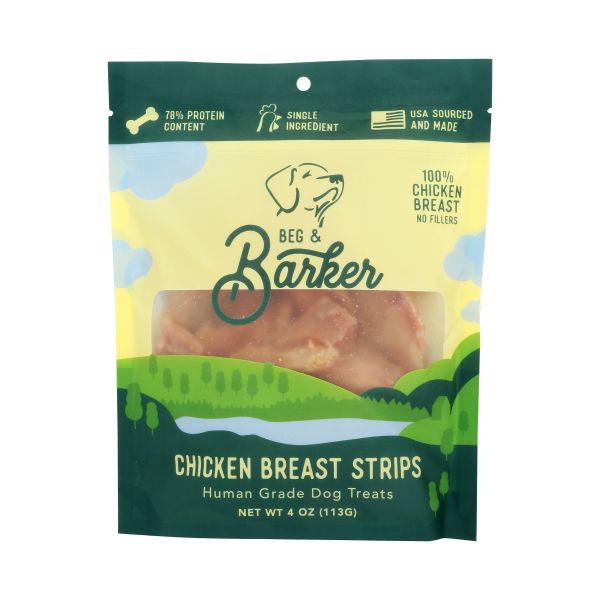 BEG AND BARKER: Chicken Breast Strips Dog Treats, 4 oz