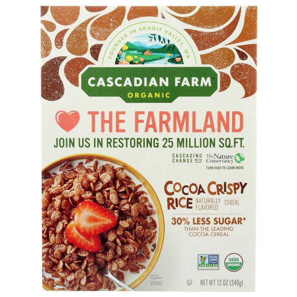 CASCADIAN FARM: Cocoa Crispy Rice Cereal, 12 oz