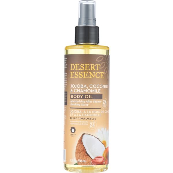 DESERT ESSENCE: Jojoba Coconut and Chamomile Body Oil Spray, 8.28 fo