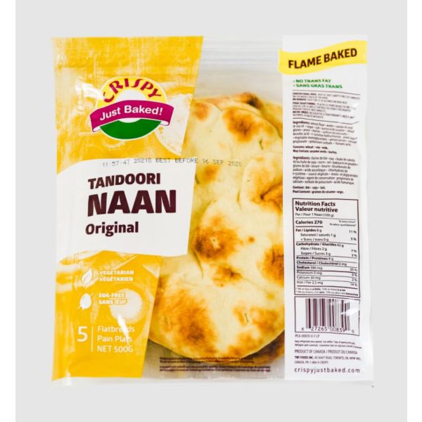 CRISPY JUST BAKED: Tandoori Naan Original, 1.102 lb