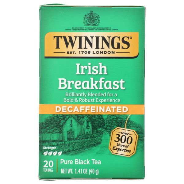 TWINING TEA: Irish Breakfast Decaf Tea, 20 bg