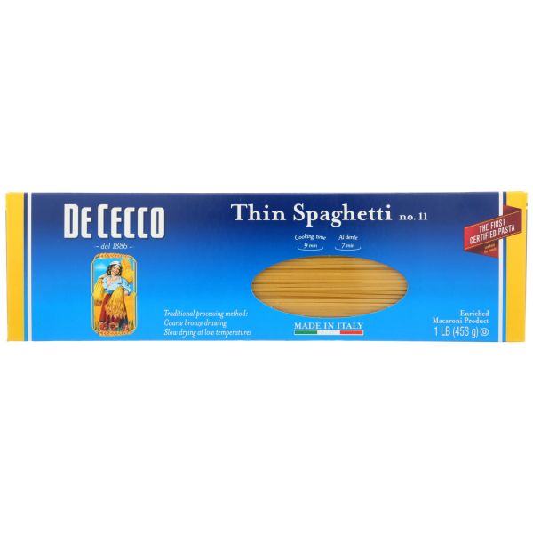 DE CECCO: Thin Spaghetti No 11 Pasta, 16 oz