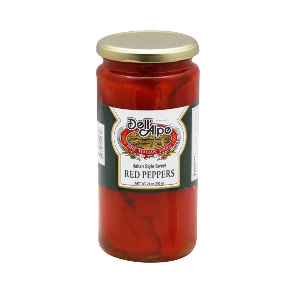 DELL ALPE: Red Pepper Halves, 24 oz