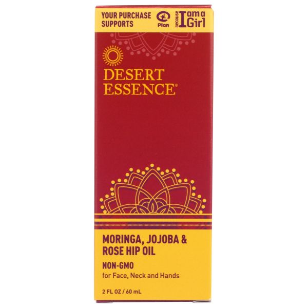 DESERT ESSENCE: Moringa Jojoba and Rose Hip Oil, 2 fo