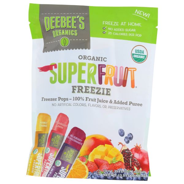 DEEBEES ORGANIC: Organic SuperFruit Freezie Pops, 13.5 fo