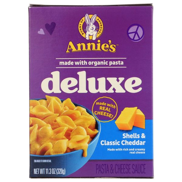 ANNIES HOMEGROWN: Deluxe Rich and Creamy Shells and Classic Cheddar Mac and Cheese, 11.3 oz