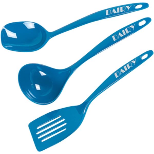 KOSHER CONFUSION ENDERS: Melamine 3pc Set Blue Dairy, 1 ea