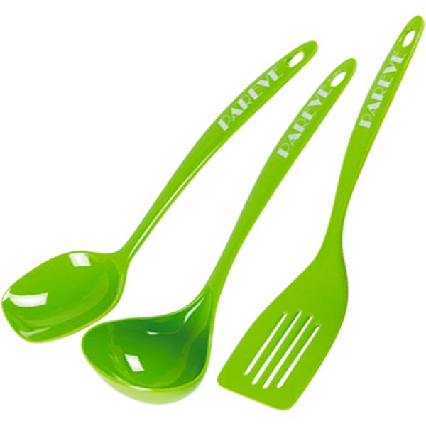 KOSHER CONFUSION ENDERS: Melamine Set 3pc Green Pareve, 1 ea