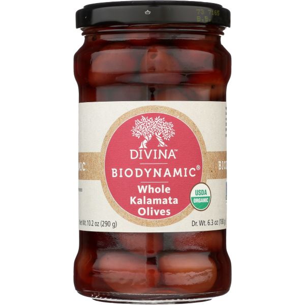 DIVINA: Biodynamic Whole Kalamata Olives, 6.3 oz