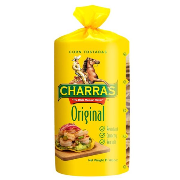 CHARRAS: Tostada Original Ylw, 11.4 oz