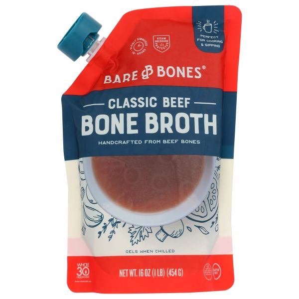 BARE BONES: Beef Organic Bone Broth, 16 oz