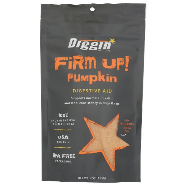 DIGGIN YOUR DOG: Firm Up Pumpkin Digestive Aid Pet Supplement, 4 oz