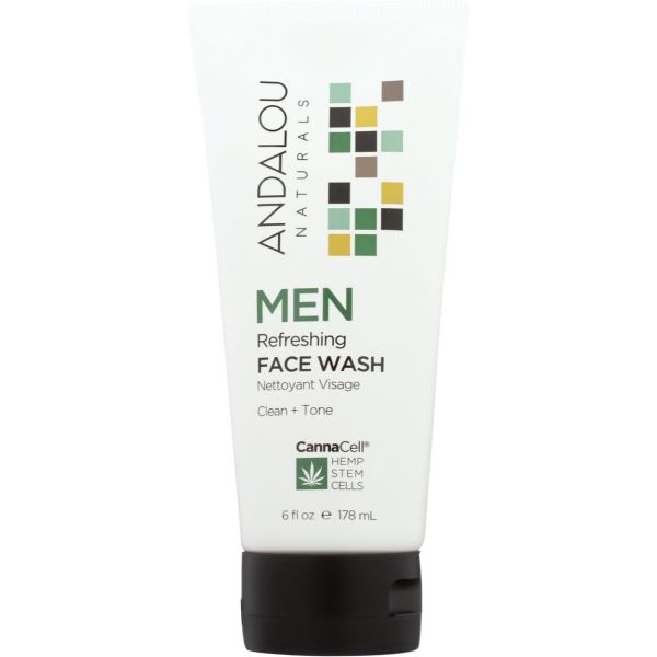 ANDALOU NATURALS: Men Refreshing Face Wash, 6 fo