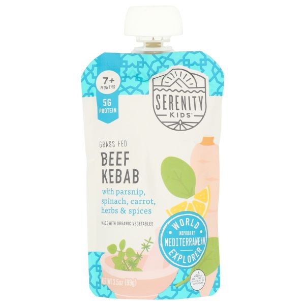 SERENITY KIDS: Beef Kebab Baby Food Pouch, 3.5 oz