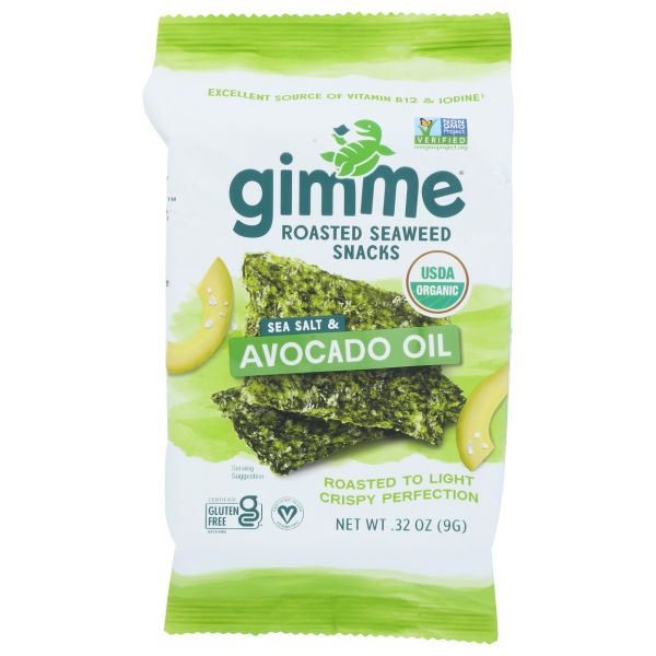 GIMME: Sea Salt and Avocado Oil Seaweed Snacks, 0.32 oz